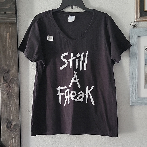 Port and Company Tops - Black Graphic Tee - Still A Freak